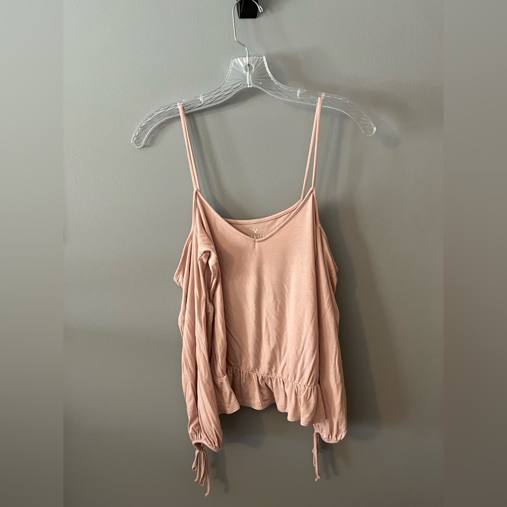 American Eagle light pink babydoll top